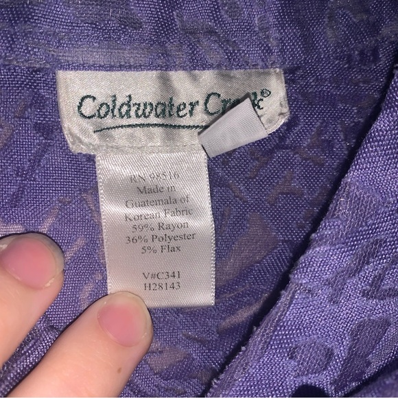 ColdWater Creek Purple Sheer Blouse Size Medium - Picture 4 of 6